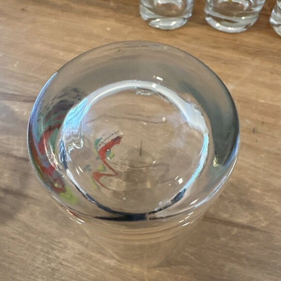 West Virginia Glass Set of 5 Glasses Cardinal Song Bird Painted 6.5 in Tall - Picture 6 of 7